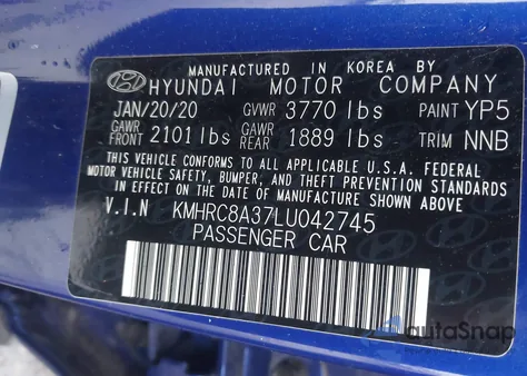 2020 Hyundai Venue Sel from USA, damaged, VIN KMHRC8A37LU042745